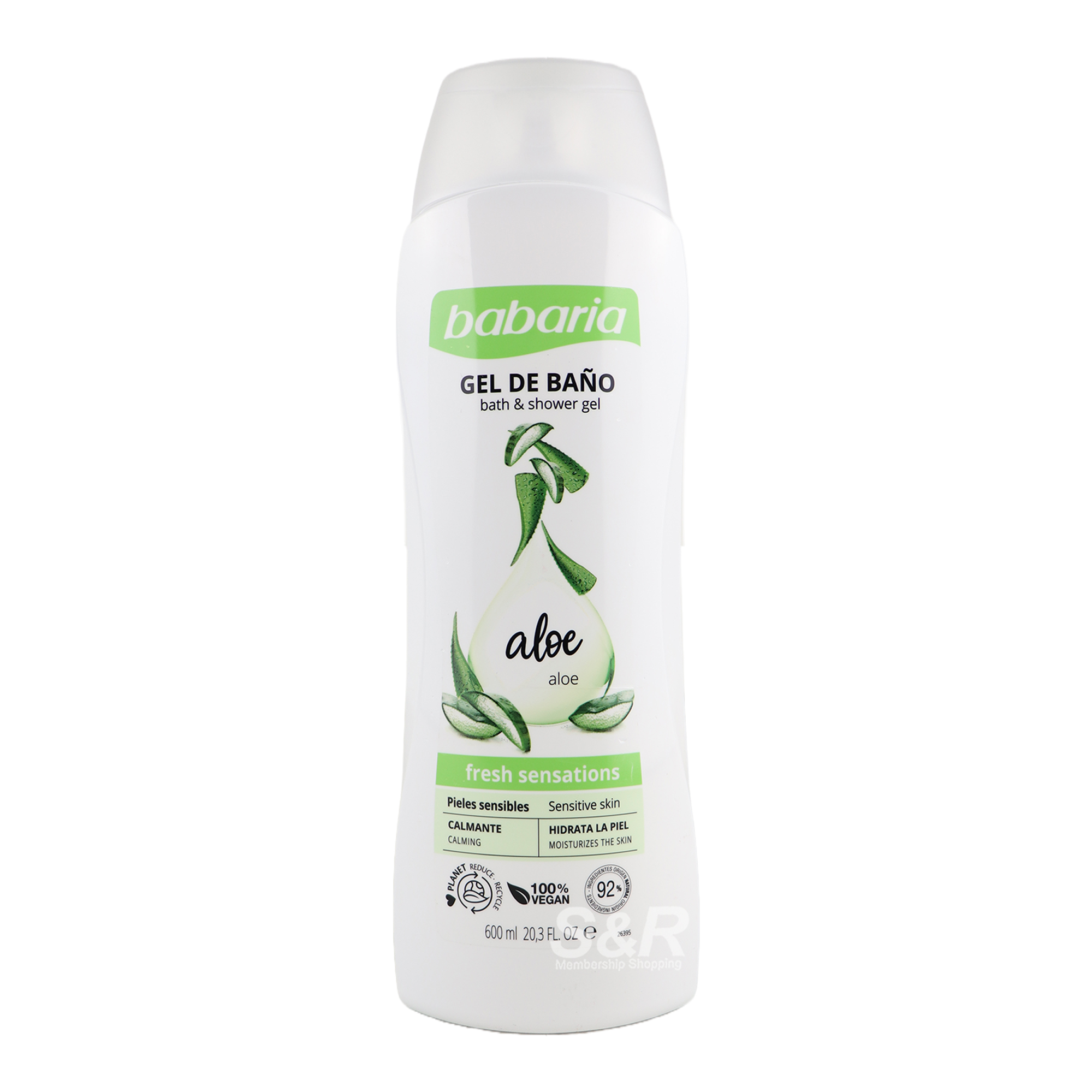 Babaria Bath and Shower Gel Aloe Fresh Sensations 600mL